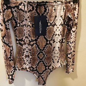 PrettyLittleThing Snakeskin Bodysuit